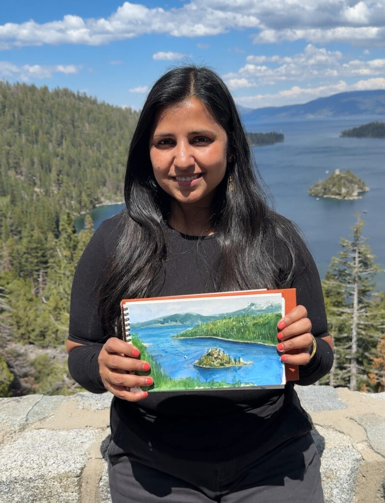 pleain air painting in Lake taho