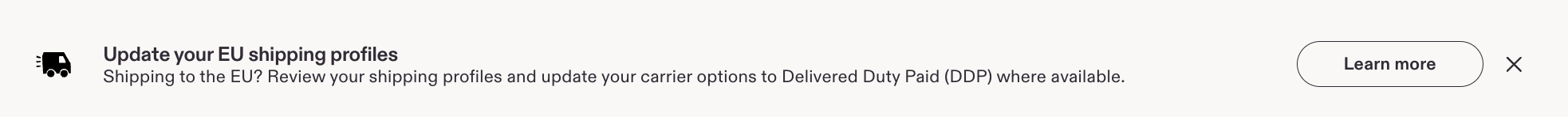 Selecting a DDP shipping carrier in Etsy shipping settings.