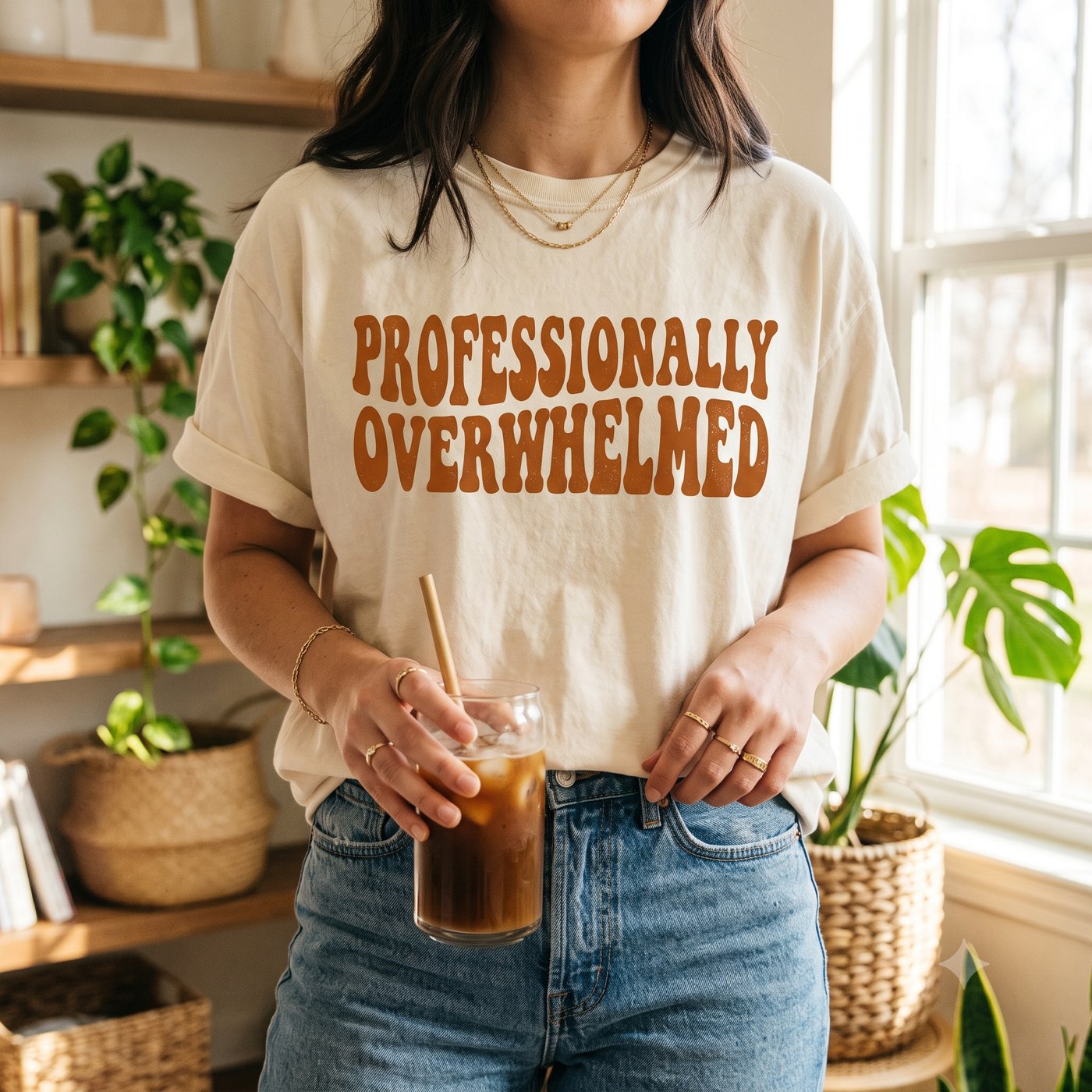 A real Etsy-listing-style example of a statement t-shirt: a bold, funny phrase printed big on a comfort-colors tee.