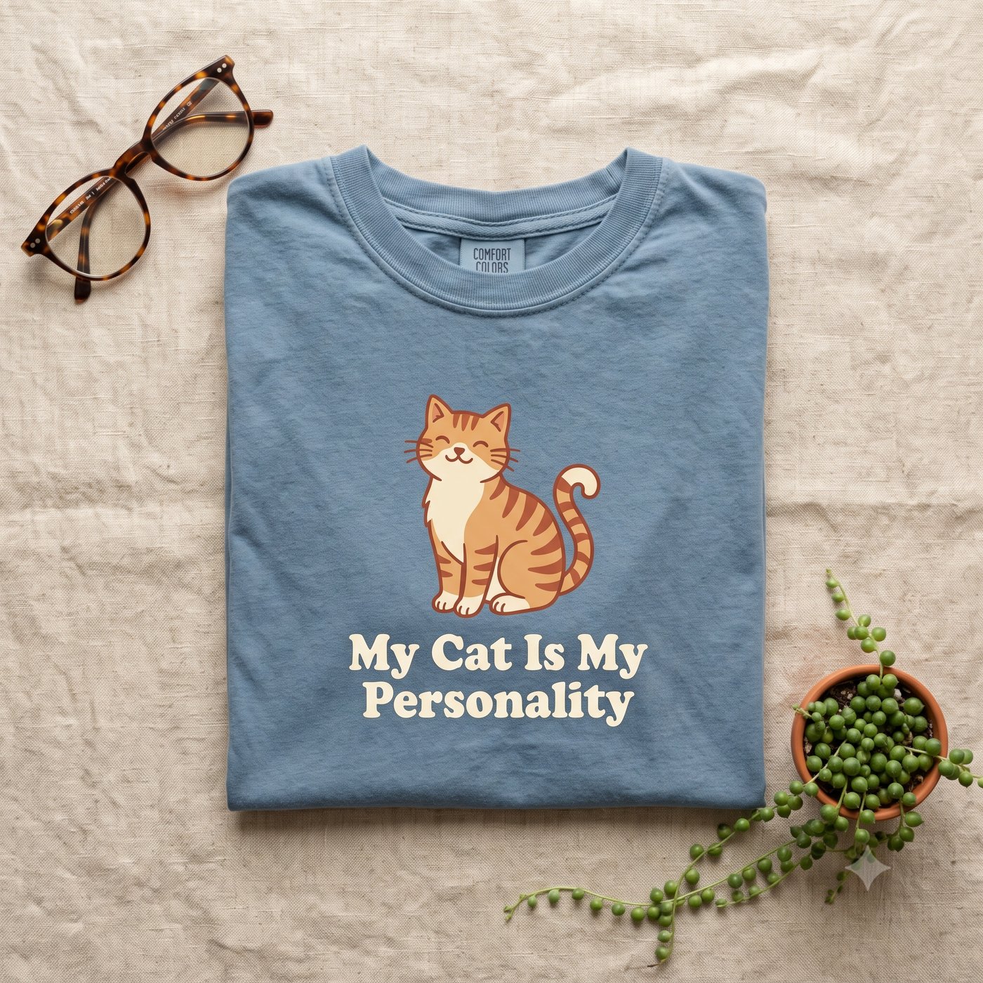 A real Etsy-listing-style example of an animal t-shirt: a cute illustrated animal with a warm caption.